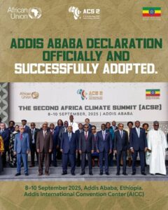 Article : Clôture historique du Sommet Africain sur le Climat (ACS 2) à Addis-Abeba : L’Afrique trace sa propre voie vers la justice climatique